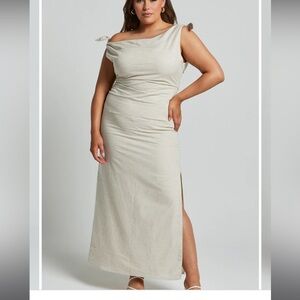 Showpo Linen One Shoulder Dress